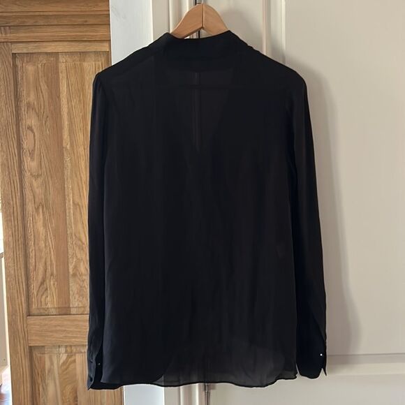 - Derek Lam 10 Crosby silk black high neck keyhole long sleeve blouse 6 - Picture 9 of 11